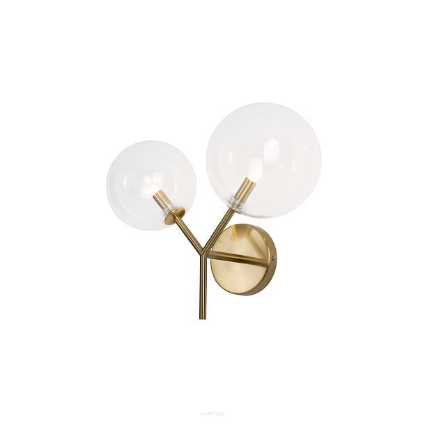 Lampa ścienna MAXLIGHT W0254 KINKIET LOLLIPOP nowoczesna klosze kule transparentne metal mosiądz