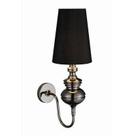 Kinkiet BAROCO CZARNY AZzardo AZ0062 styl barokowy z tkaniny i metalu