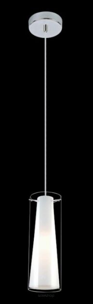 Lampa wisząca Carole MDM-1668/1B Italux   nowoczesna lampa wykończenie w kolorze chromu klosz w kształcie tuby ze szkła transparentnego  wewnatrz mleczny stożek