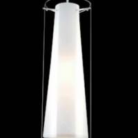 Lampa wisząca Carole MDM-1668/1B Italux   nowoczesna lampa wykończenie w kolorze chromu klosz w kształcie tuby ze szkła transparentnego  wewnatrz mleczny stożek
