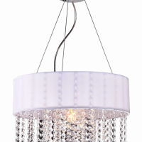 Lampa wisząca Madryt  czarna lub biała z metalu i tkanina Light Prestige E27