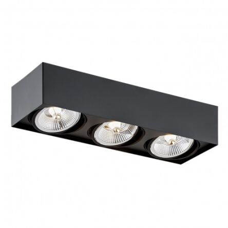 Lampa sufitowa natynkowa  RODOS PLUS 6118 Argon czarna 3x ES111 stal