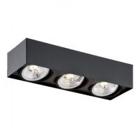Lampa sufitowa natynkowa  RODOS PLUS 6118 Argon czarna 3x ES111 stal
