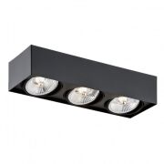 Lampa sufitowa natynkowa  RODOS PLUS 6118 Argon czarna 3x ES111 stal