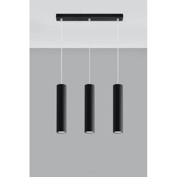 Lampa Wisząca Sollux  LAGOS 3 Czarny SL.0329