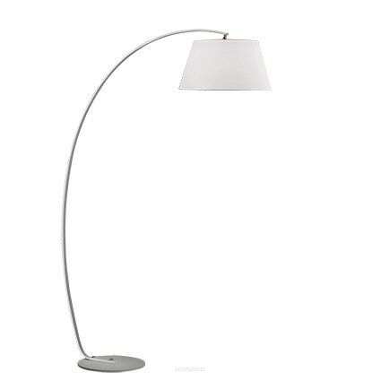 Lampa podłogowa Pagoda PT1 BIANCO Ideal Lux  051741 metalowa rama wykończona satynową emalią klosz z tkaniny w kolorze białym