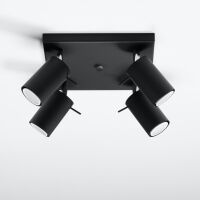 Stylowa Lampa sufitowa LAMPA NATYNKOWA RING 4 czarny SL.0094 SOLLUX LIGHTING nowoczesny klosze tuby