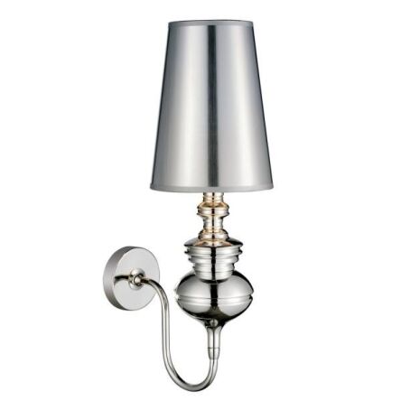 KINKIET BAROCO  SREBRNY AZzardo AZ0308 styl barokowy z tkaniny i metalu