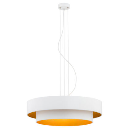Lampa wisząca FOXY 1410 Argon Biało – złota śr. 45 cm