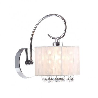Kinkiet Span MBM1583 /1 WH Italux  chrom biały abażur styl pałacowy elegancki 