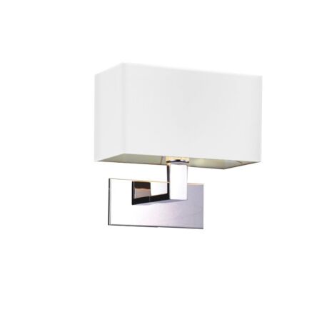 Kinkiet Martens AZzardo MB2251-B-E27 WH AZ1525 z metalu w kolorze chromu i białego materiału w kształcie prostokąta nowoczesna