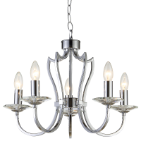 LAMPA WISZĄCA RIGA PIĘKNA STYLOWA Z 5 ŹRÓDŁAMI ŚWIATŁA O WYGLĄDZIE ŚWIECZEK COSMO LIGHT P05762CH