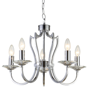 LAMPA WISZĄCA RIGA PIĘKNA STYLOWA Z 5 ŹRÓDŁAMI ŚWIATŁA O WYGLĄDZIE ŚWIECZEK COSMO LIGHT P05762CH