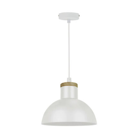 Lampa wisząca  ZUMA LINE JOSE PENDANT P15079-D22 BIAŁA METAL DREWNO