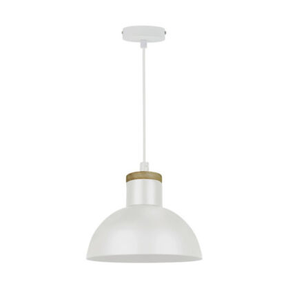Lampa wisząca  ZUMA LINE JOSE PENDANT P15079-D22 BIAŁA METAL DREWNO