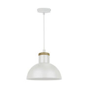 Lampa wisząca  ZUMA LINE JOSE PENDANT P15079-D22 BIAŁA METAL DREWNO