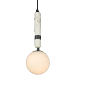 Lampa wisząca LA SPEZIA P01336BK Cosmo Light szklana kula z marmurowym elementem dekoracyjnym