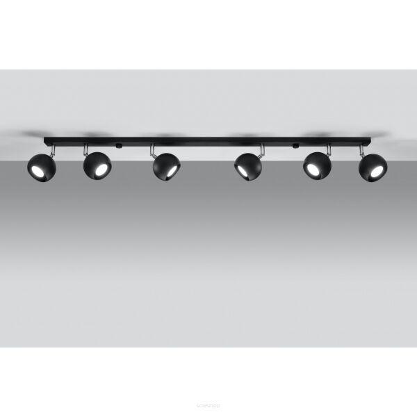 LAMPA SUFITOWA LISTWA SUFITOWA OCULARE 6L Czarny  SOLLUX  Lampa Ścienna NOWOCZESNY stal  SL.0448 metalowa lampa  SOLLUX LIGHTING