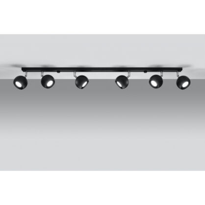 LAMPA SUFITOWA LISTWA SUFITOWA OCULARE 6L Czarny  SOLLUX  Lampa Ścienna NOWOCZESNY stal  SL.0448 metalowa lampa  SOLLUX LIGHTING