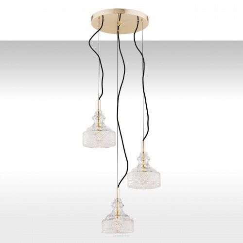Lampa wisząca CRUZ 1462 Argon szklana mosiądz 3xE14