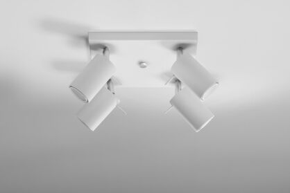 Efektowna lampa sufitowa RING 4 biały SL.0090 SOLLUX LIGHTING nowoczesny klosze tuby