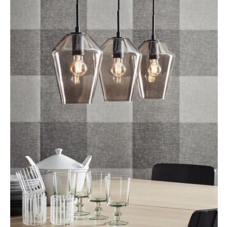 Lampa wisząca Retro 107132 Markslojd czarna trzy klosze przydymione