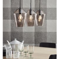 Lampa wisząca Retro 107132 Markslojd czarna trzy klosze przydymione