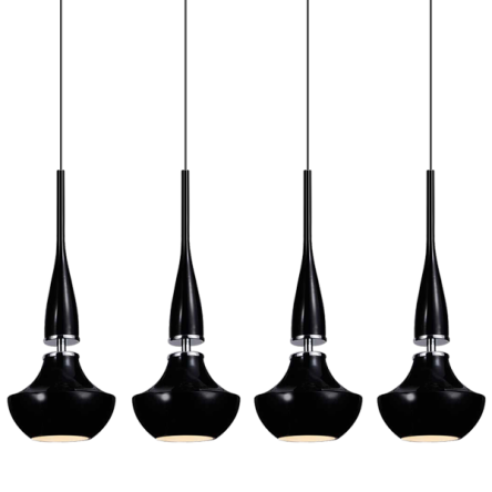 Lampa wisząca Tasos 4 AZzardo MD2095B-4BK  AZ0885  nietypowy elegancki klosze są wykonane z metalu chromowanego i szkła w kolorze czarnym