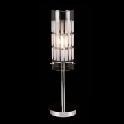 Lampa stołowa Max   MTM1957-1  Italux nowoczesna lampa wykończenie w kolorze chromu klosz w kształcie tuby mlecznym wzorem