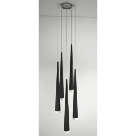 Lampa wisząca Stylo 5 Black AZzardo AZ0119 czarna klosze w kształcie stożków na końcach szklane