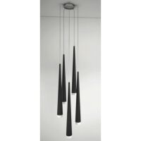 Lampa wisząca Stylo 5 Black AZzardo AZ0119 czarna klosze w kształcie stożków na końcach szklane