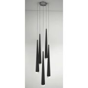Lampa wisząca Stylo 5 Black AZzardo AZ0119 czarna klosze w kształcie stożków na końcach szklane