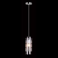 Lampa wisząca Max   MDM1957-1 Italux nowoczesna lampa wykończenie w kolorze chromu klosz w kształcie tuby mlecznym wzorem