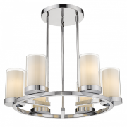Lampa wisząca MIAMI P06998CH cosmo light PODWÓJNIE szklany klosz NIETYPOWA forma okrągły korpus