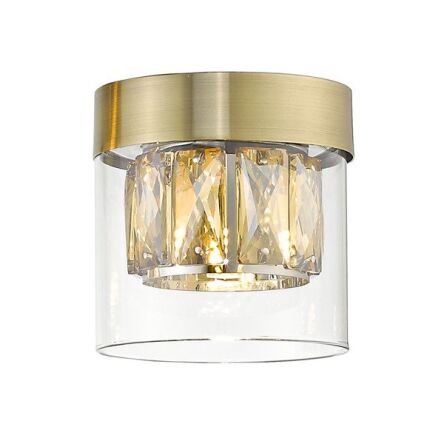 Plafon GEM ZUMALINE C0389-01A-0FD2 Lampa sufitowa w modnym kolorze antycznego brązu szklanym kloszem i kryształkami nada ekstrawagancji Twojemu wnętrzu