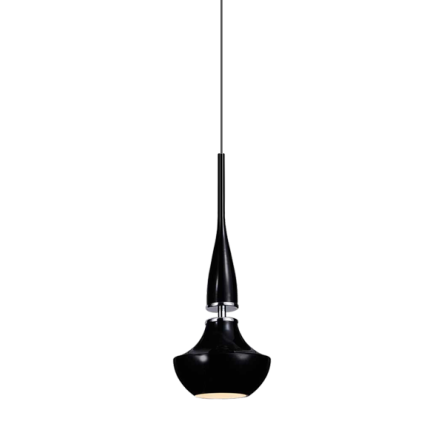 Lampa wisząca Tasos 1 AZzardo MD2095-1BK AZ0719 nietypowy elegancki klosz jest wykonana z metalu chromowanego i szkła w kolorze czarnym