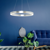 Lampa wisząca CARLO PL200910-600-SL Zuma Line Srebrny szczotkowany pierścień 60 cm