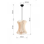  LAMPA  WISZĄCA ORIANA GUSTOWNA NATURALNE DREWNO AŻUROWY KLOSZ NOWOCZESNA SL.0642 SOLLUX - 5