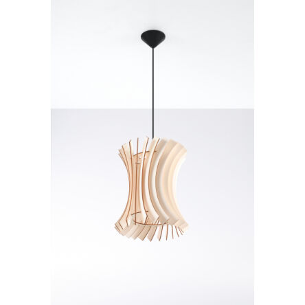  LAMPA  WISZĄCA ORIANA GUSTOWNA NATURALNE DREWNO AŻUROWY KLOSZ NOWOCZESNA SL.0642 SOLLUX