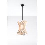  LAMPA  WISZĄCA ORIANA GUSTOWNA NATURALNE DREWNO AŻUROWY KLOSZ NOWOCZESNA SL.0642 SOLLUX