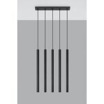 LAMPA WISZĄCA PASTELO 5 Czarna Rura Walec Led SOLLUX  Lampa Ścienna NOWOCZESNY stal  SL.0472 metalowa lampa - 3
