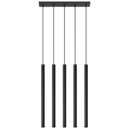 LAMPA WISZĄCA PASTELO 5 Czarna Rura Walec Led SOLLUX  Lampa Ścienna NOWOCZESNY stal  SL.0472 metalowa lampa