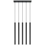 LAMPA WISZĄCA PASTELO 5 Czarna Rura Walec Led SOLLUX  Lampa Ścienna NOWOCZESNY stal  SL.0472 metalowa lampa