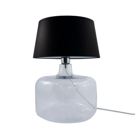 Lampa stołowa BATUMI TRANSPARENT ZumaLine Styl klasyczny szkło przezroczyste + abażur 3 kolory