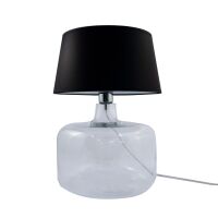 Lampa stołowa BATUMI TRANSPARENT ZumaLine Styl klasyczny szkło przezroczyste + abażur 3 kolory