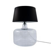 Lampa stołowa BATUMI TRANSPARENT ZumaLine Styl klasyczny szkło przezroczyste + abażur 3 kolory