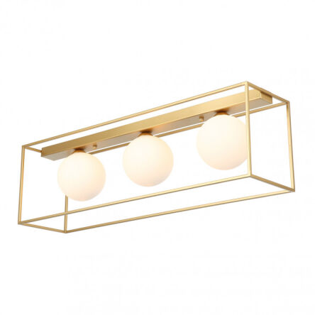 Lampa sufitowa MEDIAMO MXM-4582/3 GD Italux POTRÓJNA MODNY ZŁOTY KOLOR SZKLANE KLOSZE UMIESZCZONE W 