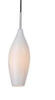 LAMPA WISZĄCA ZUMA LINE CHAMPAGNE  MD2101-1W KLOSZ SMUKŁY BIAŁY CHOMOWANA KONSTRUKCJA SZKŁO