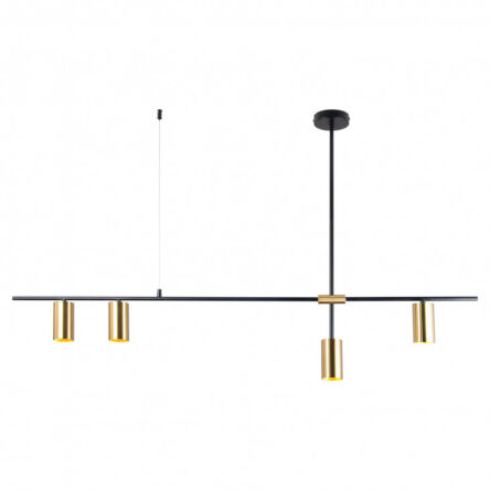 Lampa wisząca BELMONTE PND-9152-4 Italux Czarno mosiężna ART DECO nowoczesna