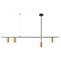 Lampa wisząca BELMONTE PND-9152-4 Italux Czarno mosiężna ART DECO nowoczesna
